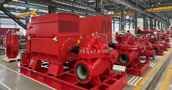 Sistema de controlo automático UL/FM BOMPA DE FUGO Tanque de combustível Performance duradoura Bomba de incêndio de caixa dividida 6000 GPM